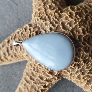 Gorgeous Owyhee Blue Opal Sterling Pendant